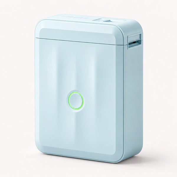 Imprimante Thermique Portable Design — Vert Sauge, Bleu Pastel, Blanc Mat, Bluetooth iOS & Android