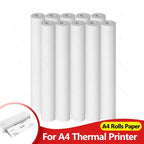 Dix rouleaux de papier thermique A4 debout, pour imprimante thermique A4
