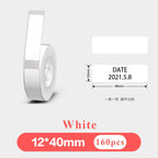 Rouleau d'étiquettes blanches et étiquette imprimée de la date 2021.5.8, format 12 x 40 mm