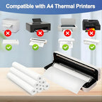Comparatif de compatibilité : quatre imprimantes classiques barrées et quatre imprimantes thermiques A4 validées