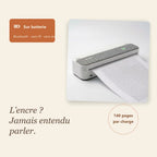 Infographie batterie et zéro encre de l'imprimante thermique A4 portable