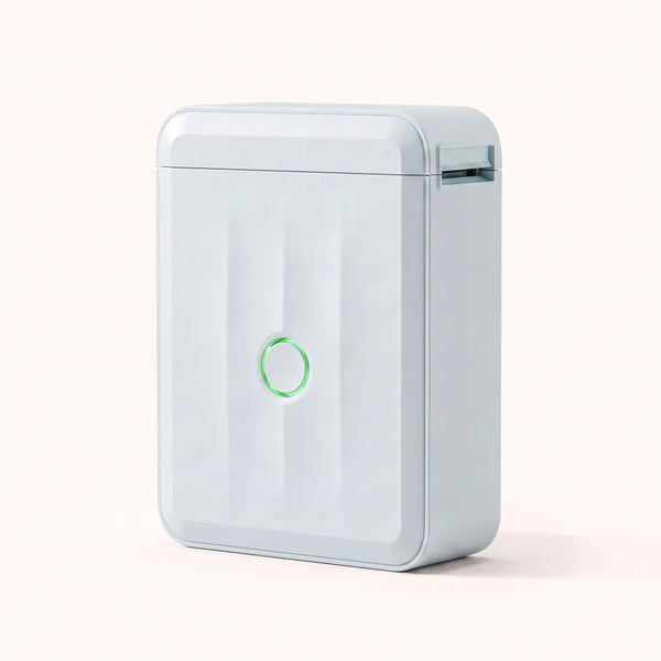 Imprimante Thermique Portable Design — Vert Sauge, Bleu Pastel, Blanc Mat, Bluetooth iOS & Android