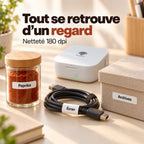 Imprimante thermique portable format poche : étiquettes imprimées Paprika, Écran et Archives, netteté 180 dpi